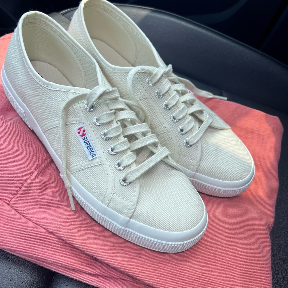 Superga Women's Cream Canvas Sneakers